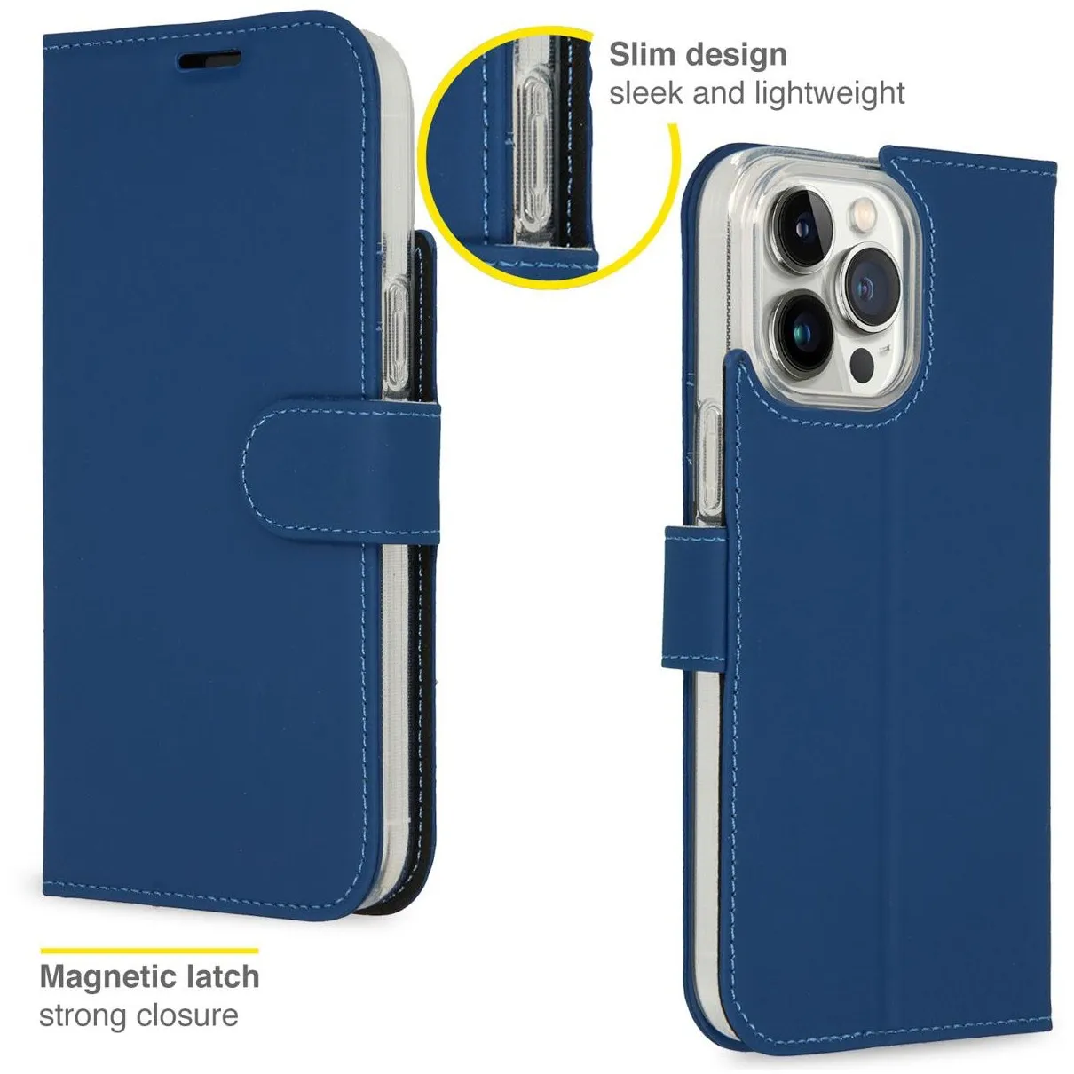 Accezz Wallet Case voor Apple iPhone 14 Pro Max Donkerblauw