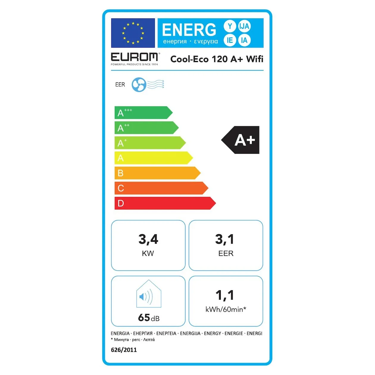 Eurom Cool-Eco 120 A+ Wifi