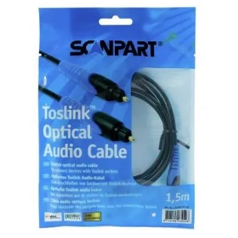 Scanpart Toslink optical audio kabel 1,5m Zwart