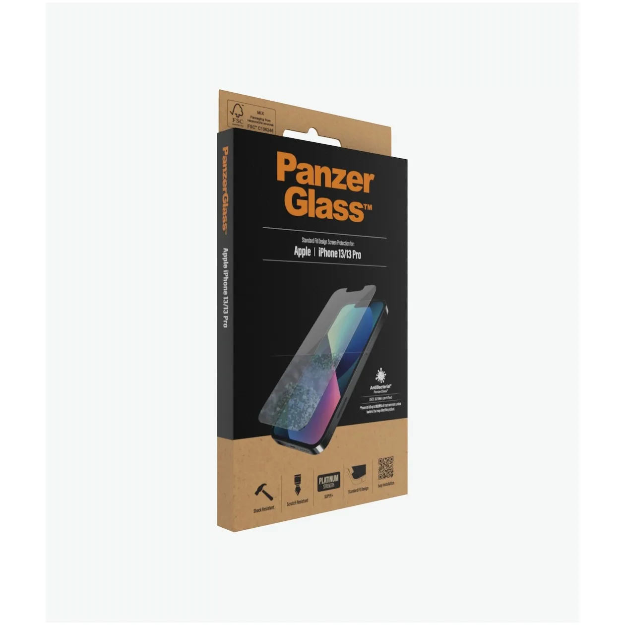 PanzerGlass iPhone 13 / 13 Pro Anti Bacteriële cover Transparant