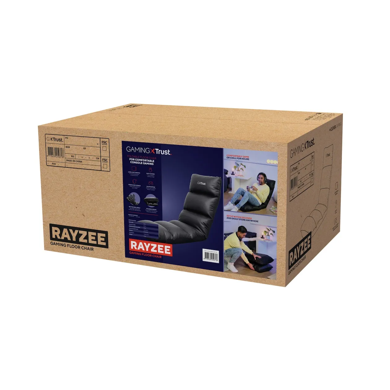 Trust GXT 718 Rayzee Inklapbare gaming-vloerstoel