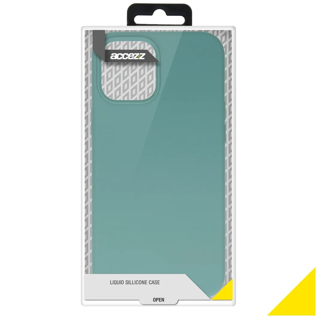 Accezz Liquid Silicone Backcover iPhone 12 Pro Max Donkergroen