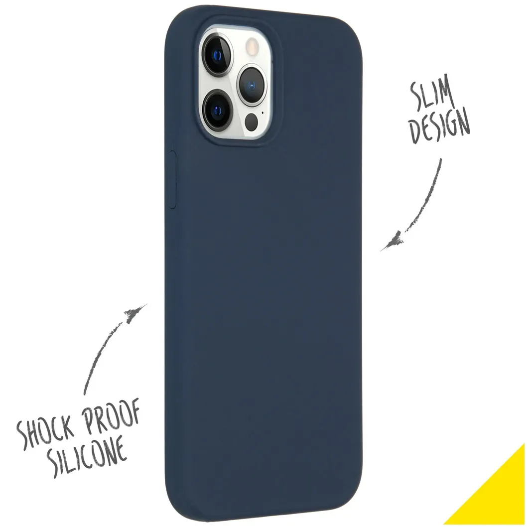Accezz Liquid Silicone Backcover iPhone 12 Pro Max Donkerblauw