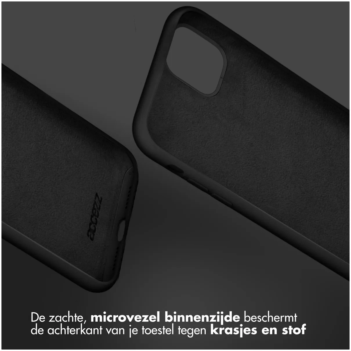 Accezz Liquid Silicone Backcover iPhone 13 Mini Zwart