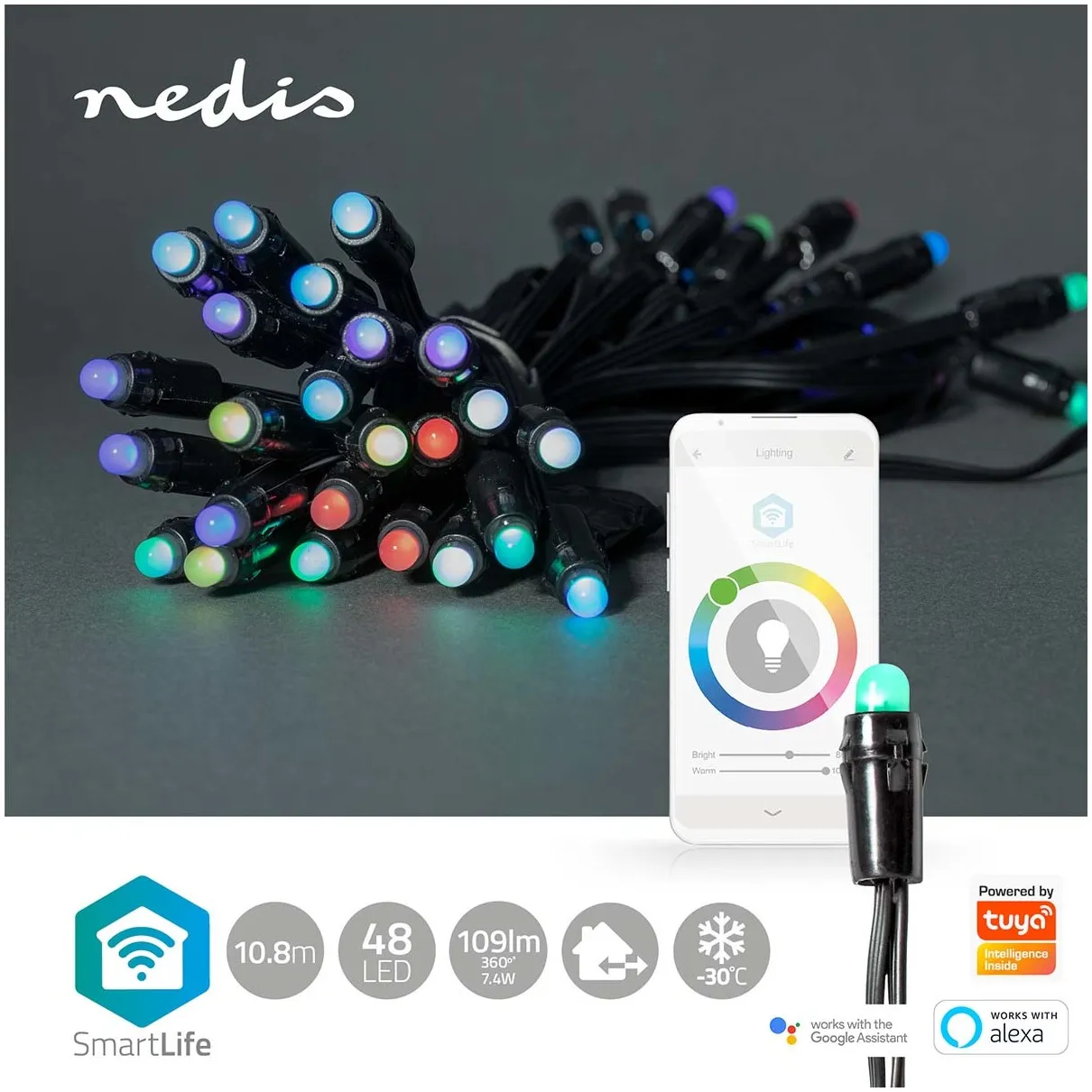 Nedis Smart LED lichtsnoer  RGB | 48 LED's | 10.80 m