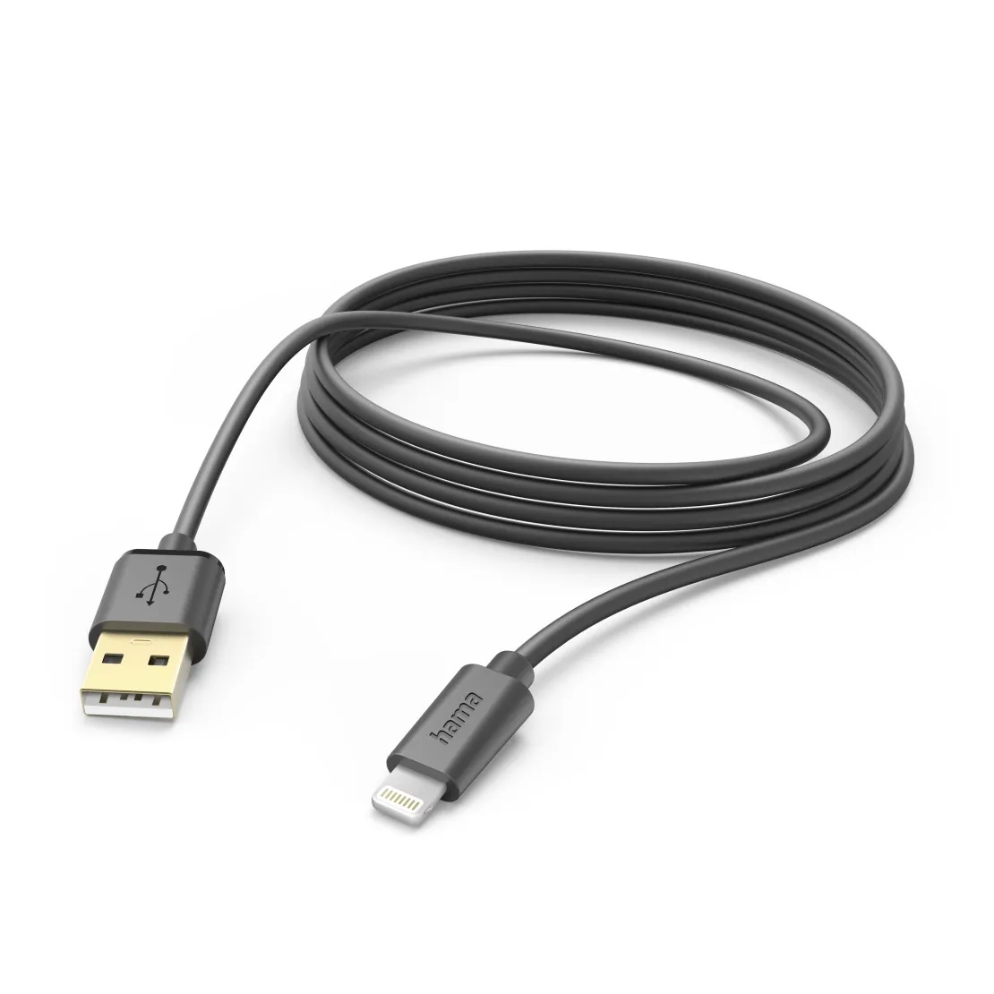 Hama USB-Kabel, USB-A naar Lightning, 3 m, zwart