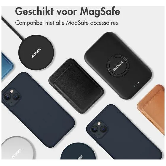 Accezz Liquid Silicone Backcover met MagSafe iPhone 12 (Pro) Donkerblauw