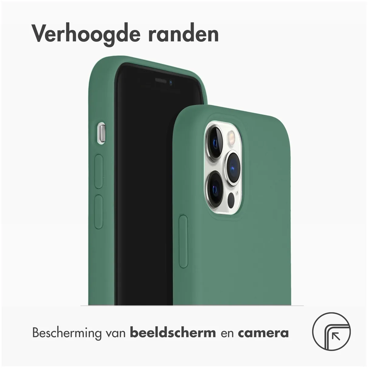 Accezz Liquid Silicone Backcover met MagSafe iPhone 12 (Pro) Groen