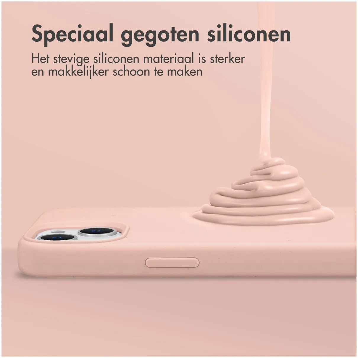 Accezz Liquid Silicone Backcover met MagSafe iPhone 13 Roze