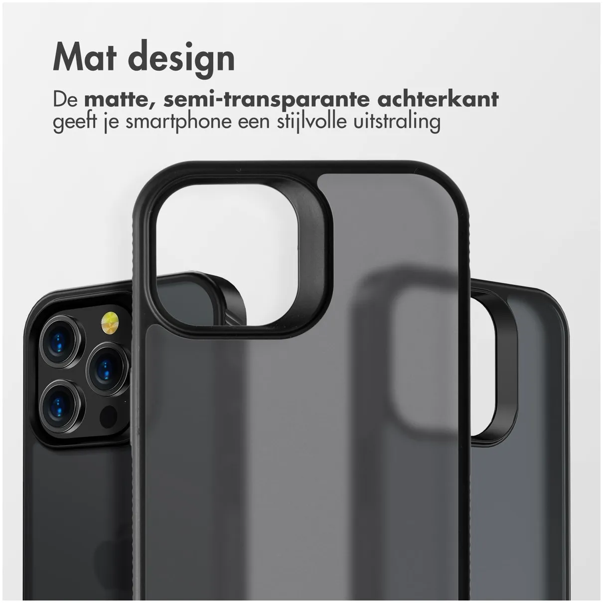 Accezz Rugged Frosted Backcover iPhone 14 Pro Zwart