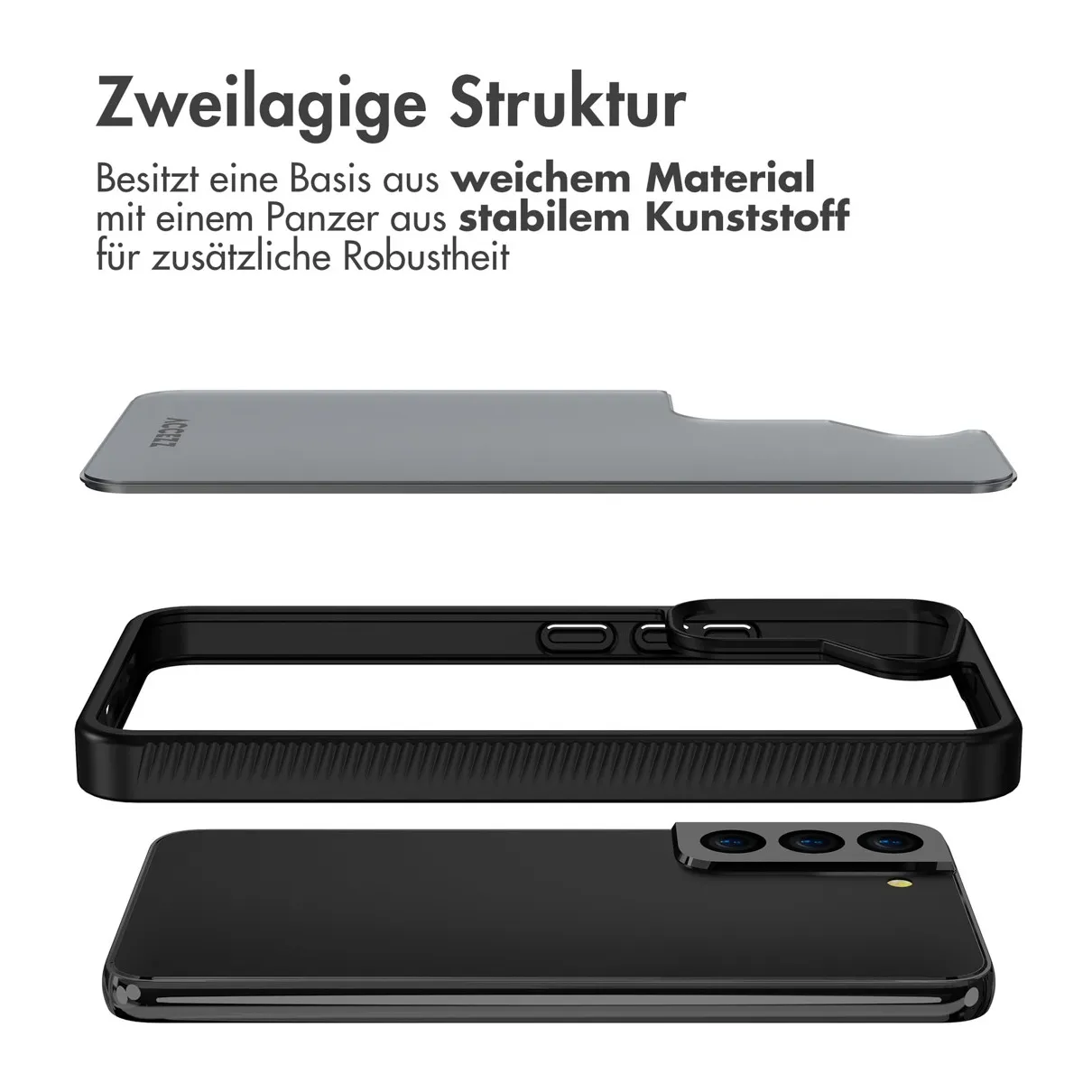 Accezz Rugged Frosted Backcover Samsung Galaxy S22 Zwart
