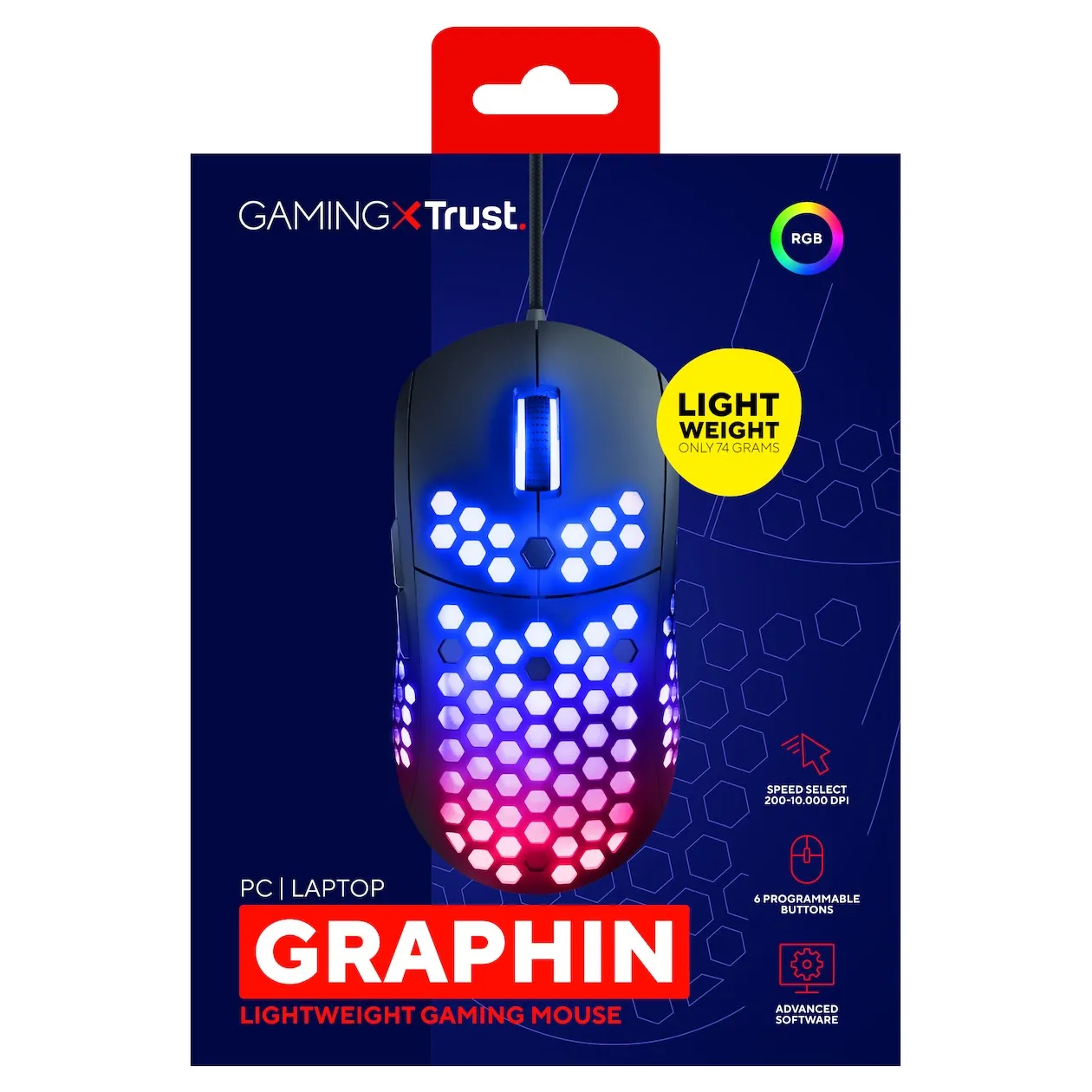Trust GXT 960 Graphin Ultra-lichtgewicht Gaming Muis Zwart