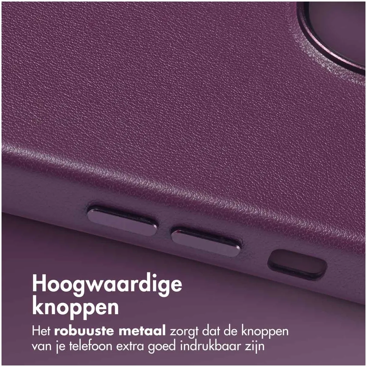 Accezz MagSafe Leather Backcover iPhone 13 Paars