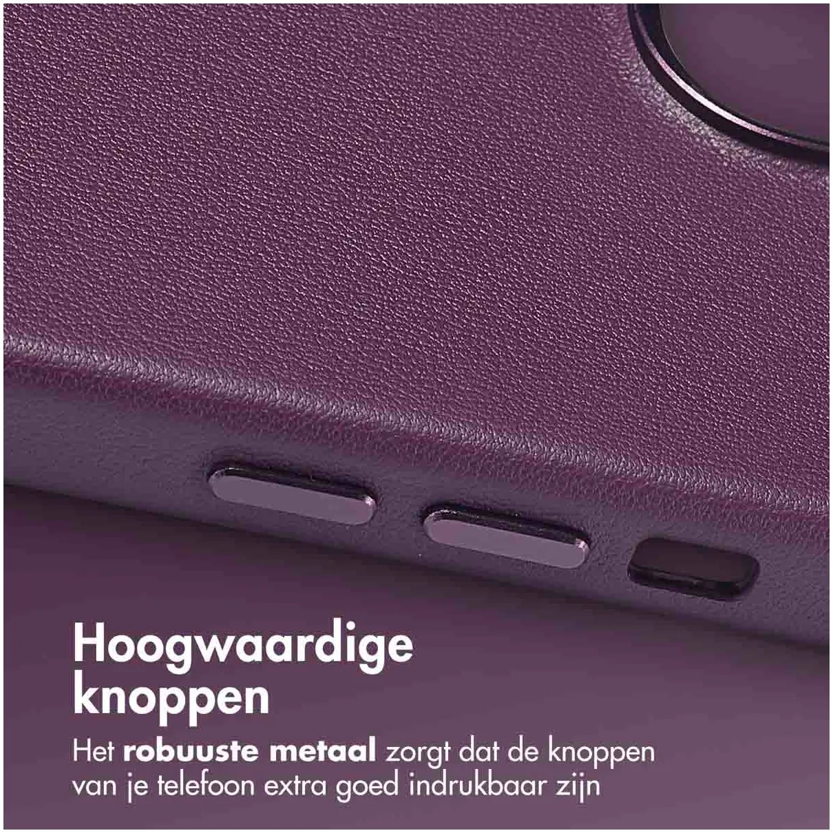 Accezz MagSafe Leather Backcover iPhone 12 (Pro) Paars