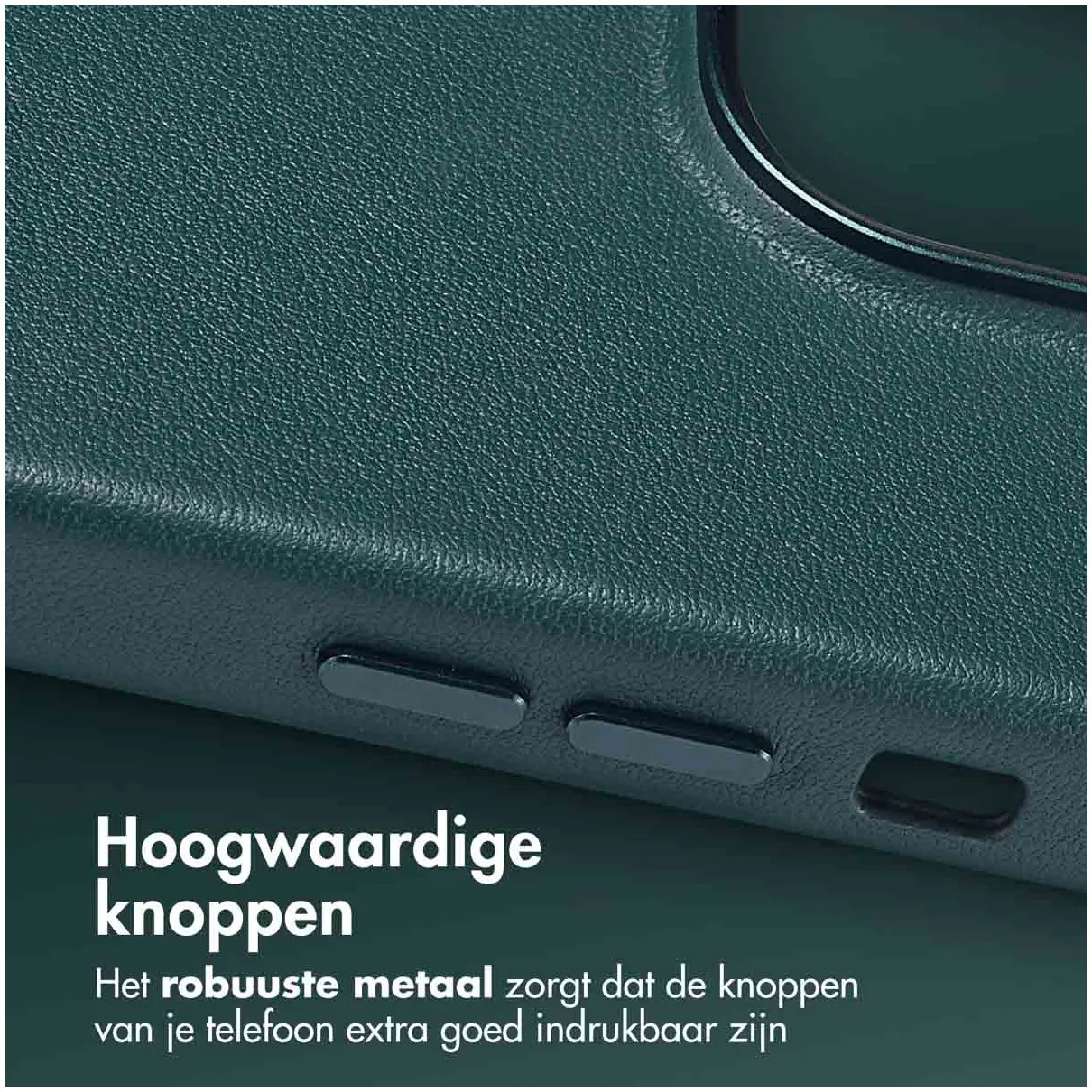 Accezz MagSafe Leather Backcover iPhone 14 Pro Groen