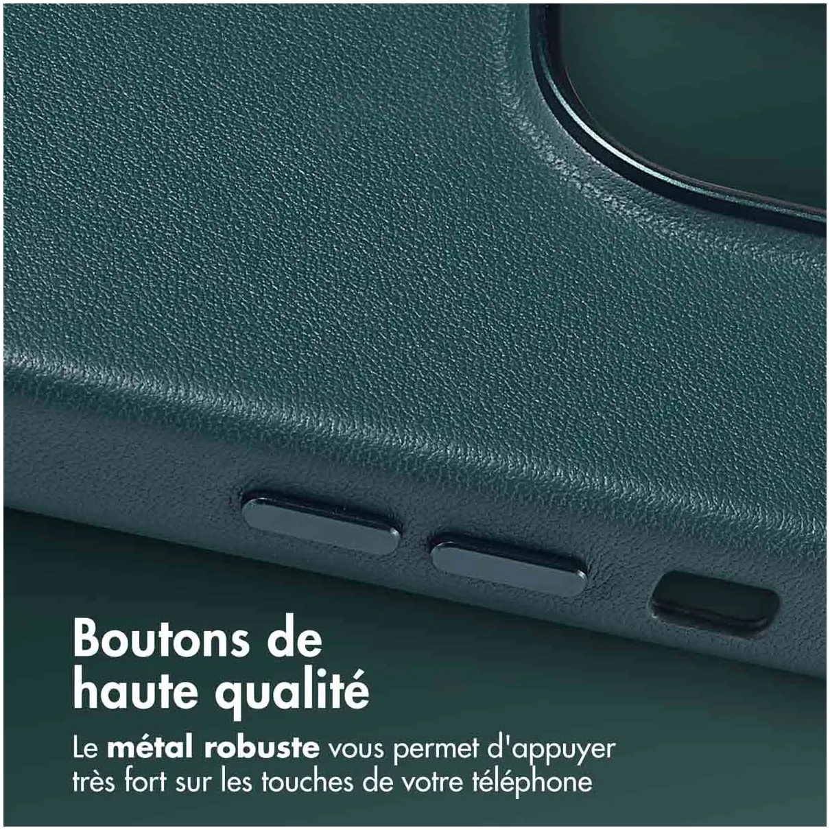 Accezz MagSafe Leather Backcover iPhone 14 Pro Groen