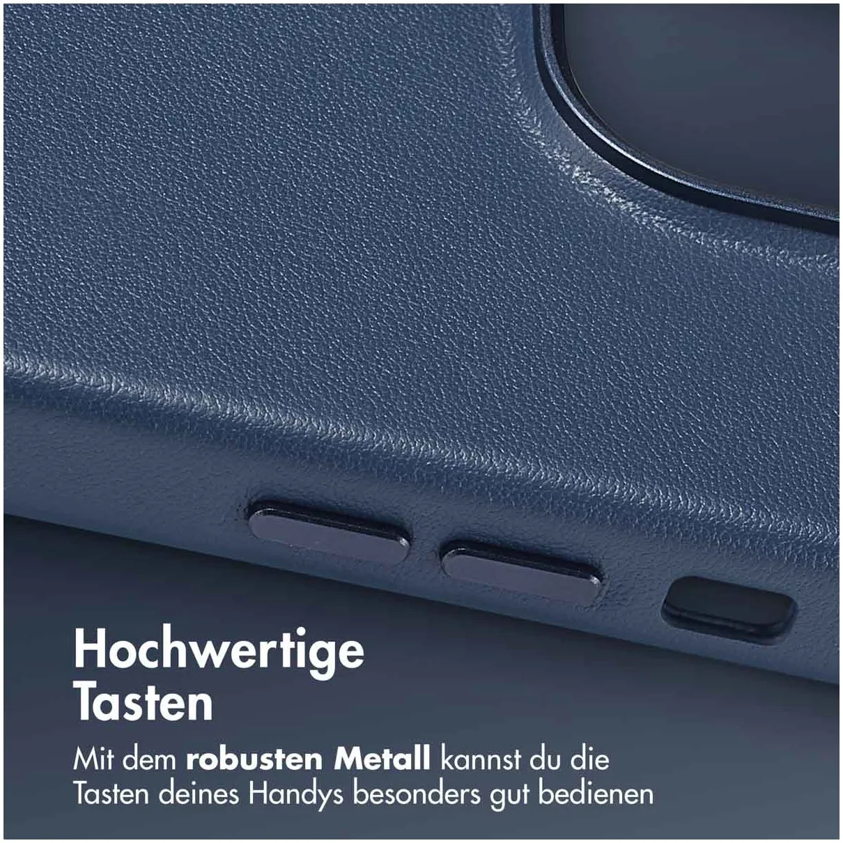 Accezz MagSafe Leather Backcover iPhone 14 Pro Blauw