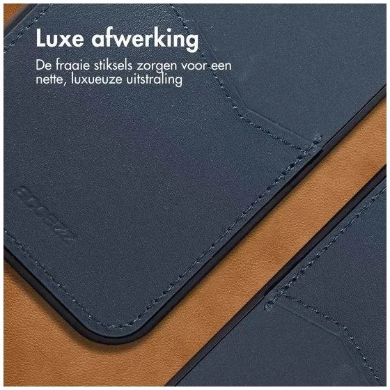 Accezz Premium Leather Card Slot Backcover iPhone 13 Pro Max Donkerblauw