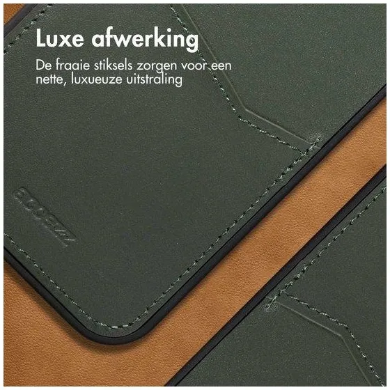 Accezz Premium Leather Card Slot Backcover iPhone 13 Pro Max Groen