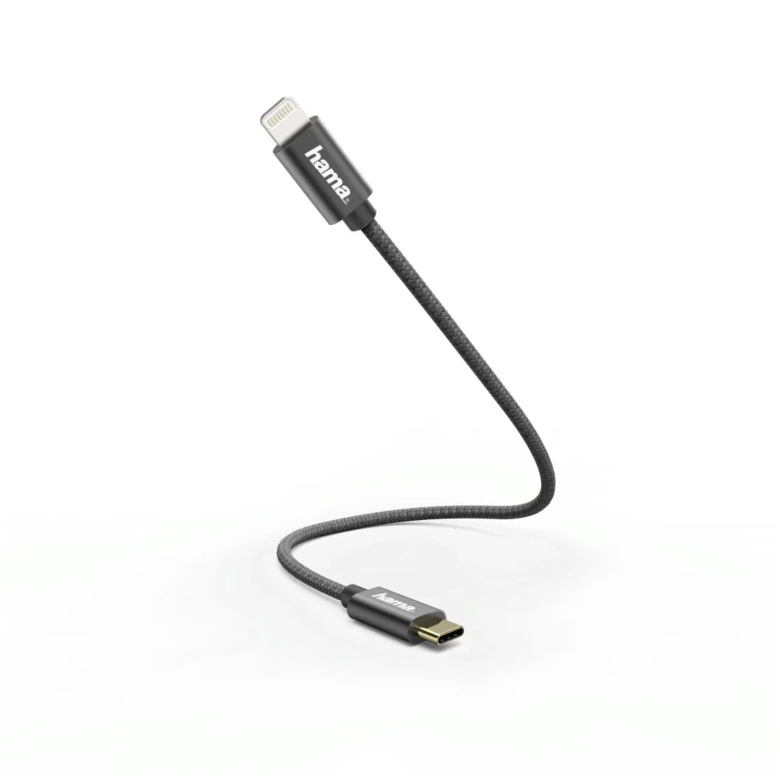 Hama Laad/Synchrokabel,USB-C - Lightning, 0.2m Zwart