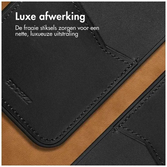 Accezz Premium Leather Card Slot Backcover Samsung Galaxy S22 Plus Zwart