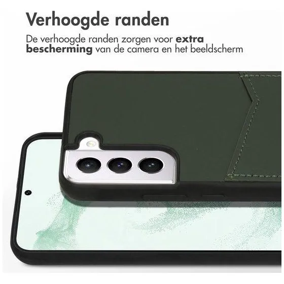 Accezz Premium Leather Card Slot Backcover Samsung Galaxy S22 Plus Groen