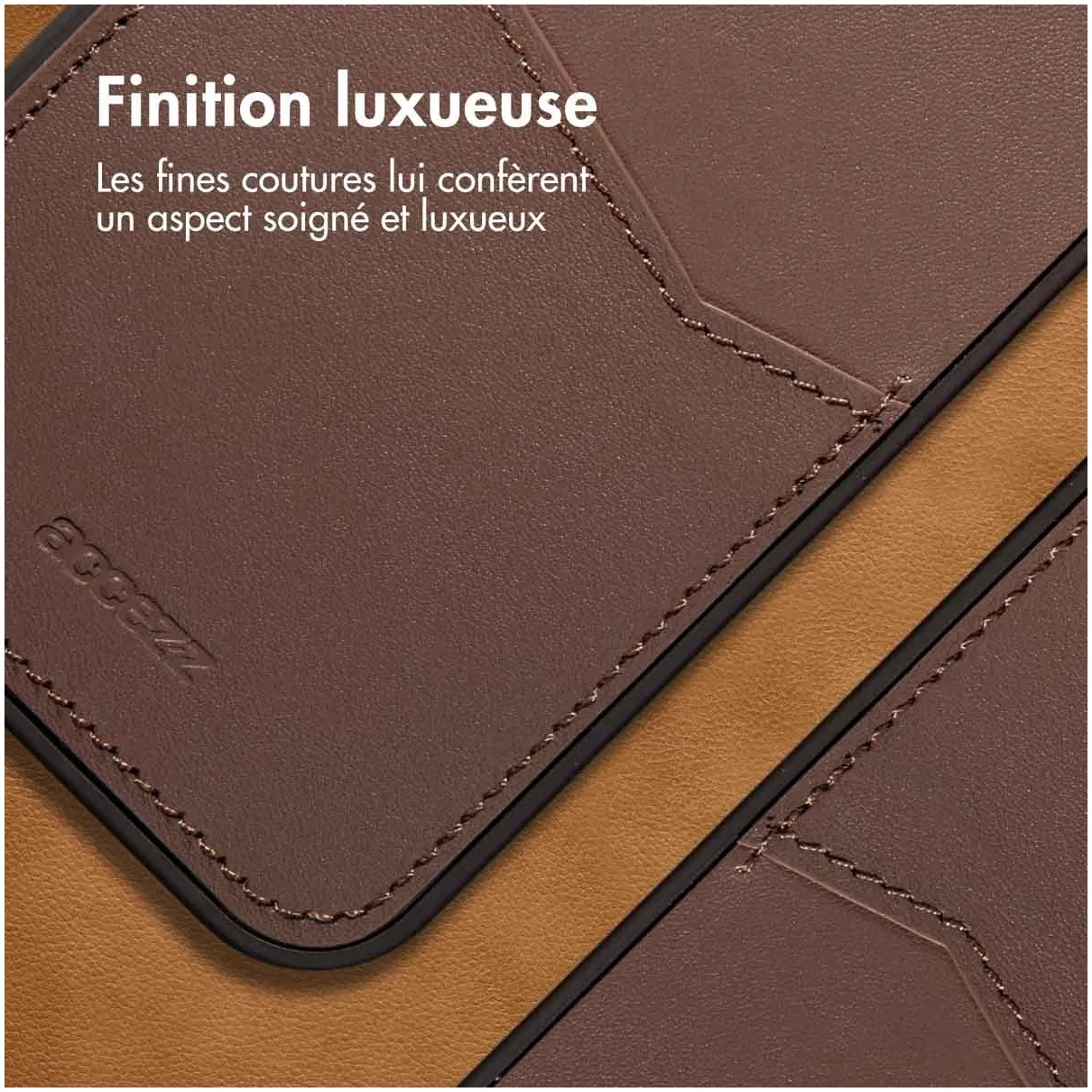 Accezz Premium Leather Card Slot Backcover Samsung Galaxy S22 Ultra Bruin