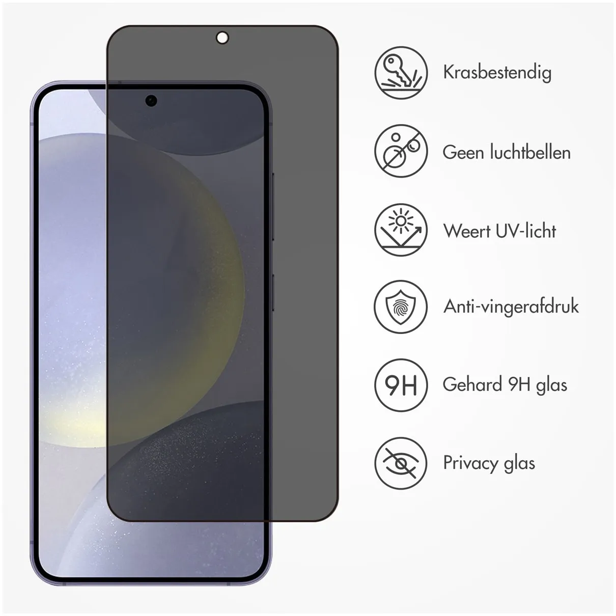 Accezz Gehard Glas Privacy Screenprotector Samsung Galaxy S24 Plus Transparant