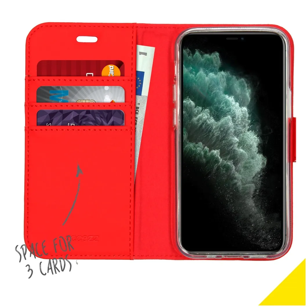 Accezz Wallet Softcase Bookcase iPhone 12 Mini Rood