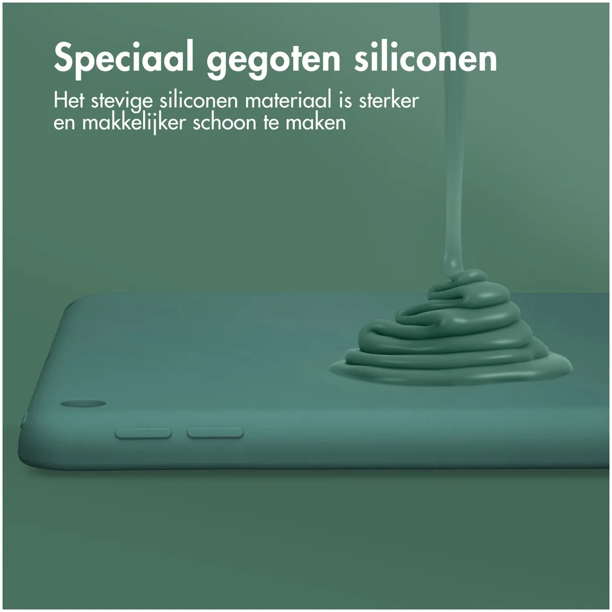 Accezz Liquid Silicone Backcover iPad 9 (2021) 10.2 inch/iPad 8 (2020) 10.2 inch/iPad 7 (2019) 10.2 inch Donkergroen