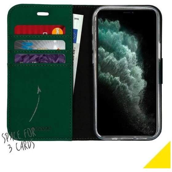 Accezz Wallet Softcase Bookcase iPhone 12 Mini Groen