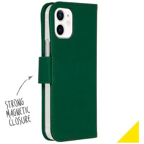 Accezz Wallet Softcase Bookcase iPhone 12 Mini Groen