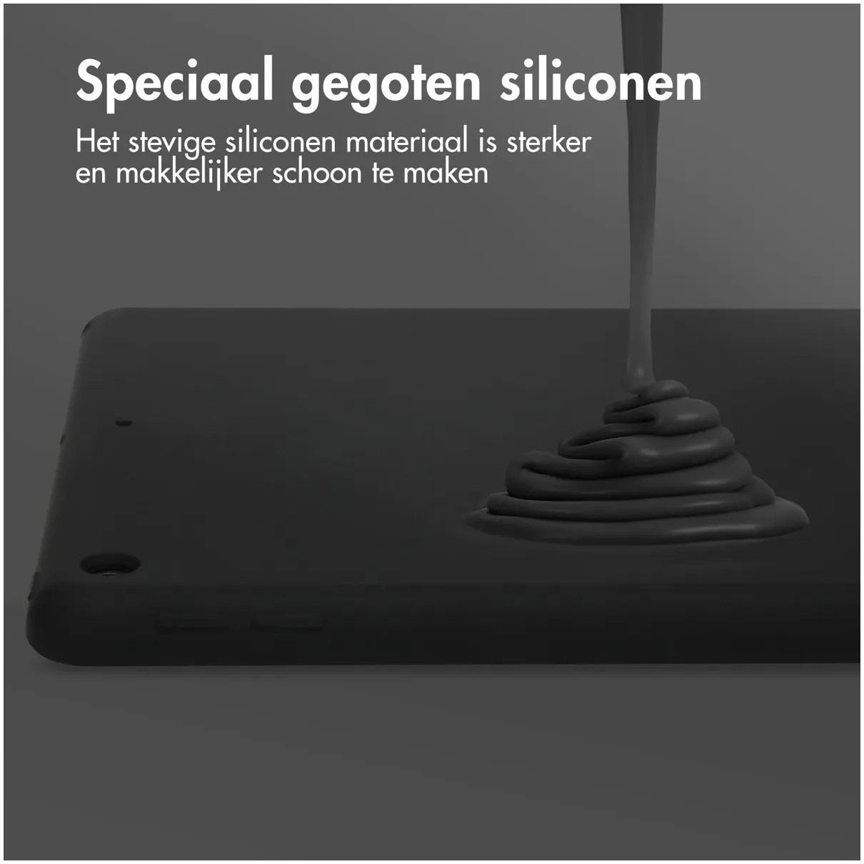 Accezz Liquid Silicone Backcover iPad 9 (2021) 10.2 inch/iPad 8 (2020) 10.2 inch/iPad 7 (2019) 10.2 inch Zwart