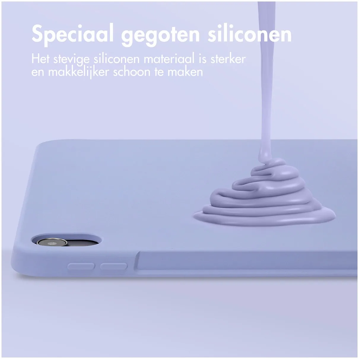 Accezz Liquid Silicone Backcover met penhouder iPad Air 5 (2022) / Air 4 (2020) Lila