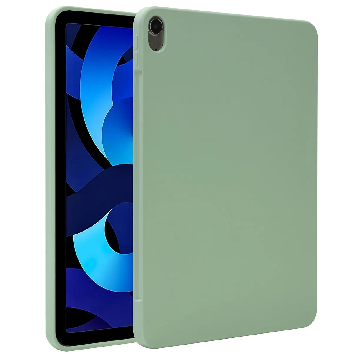 Accezz Liquid Silicone Backcover met penhouder iPad Air 5 (2022) / Air 4 (2020) Groen