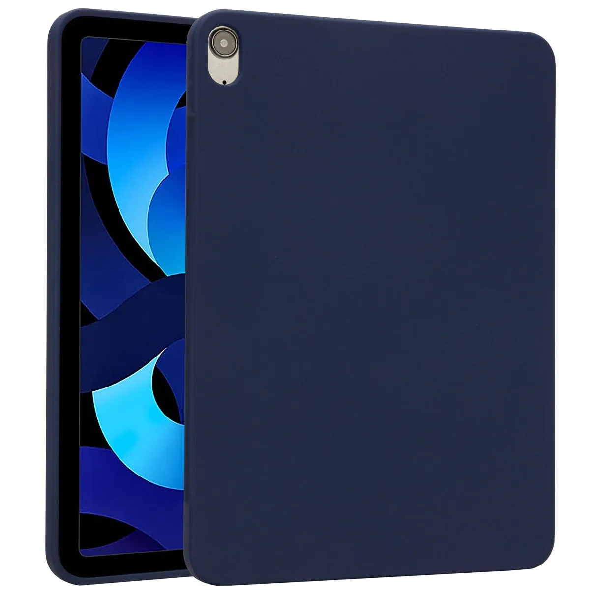Accezz Liquid Silicone Backcover met penhouder iPad Air 5 (2022) / Air 4 (2020) Donkerblauw