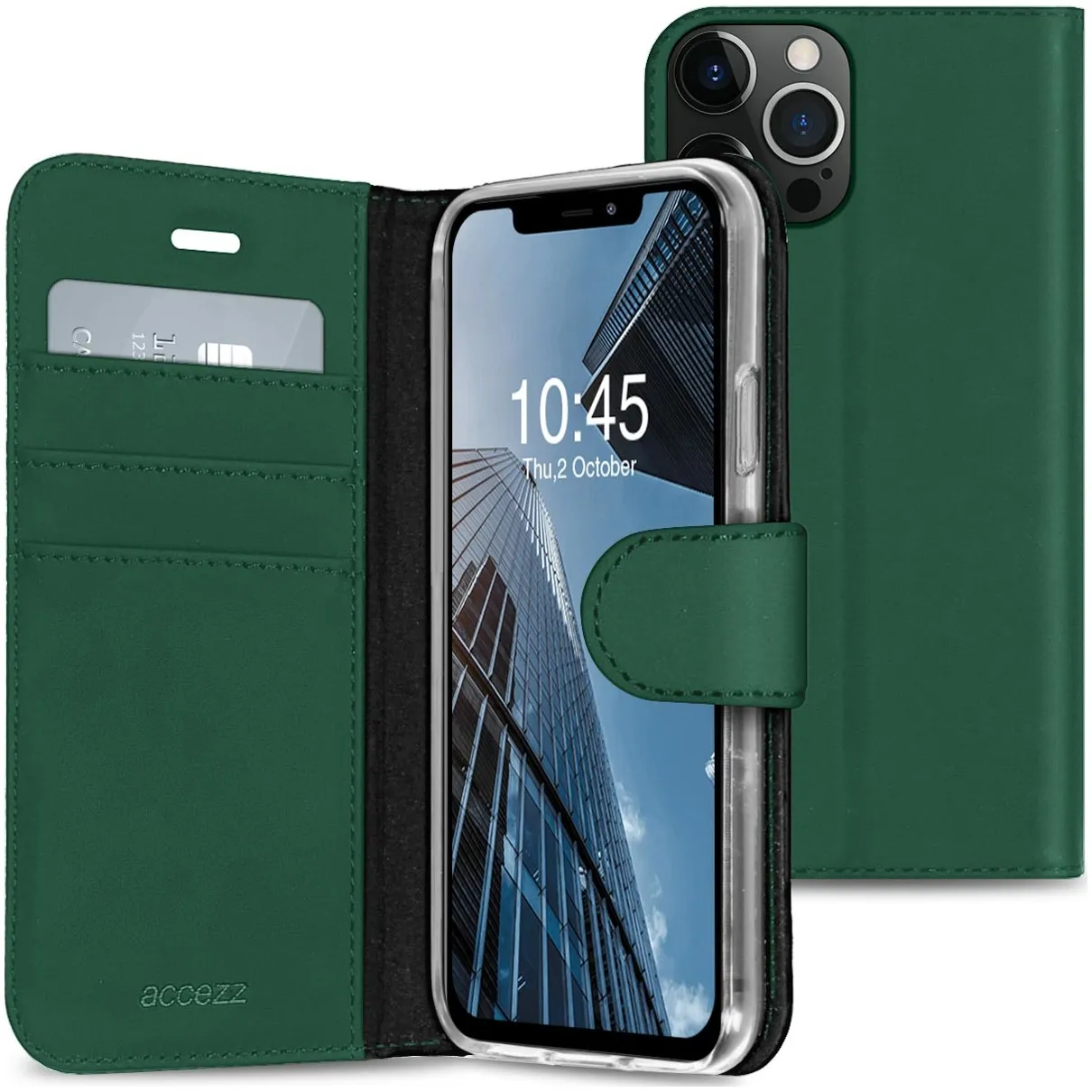 Accezz Wallet Softcase Bookcase iPhone 13 Pro Groen
