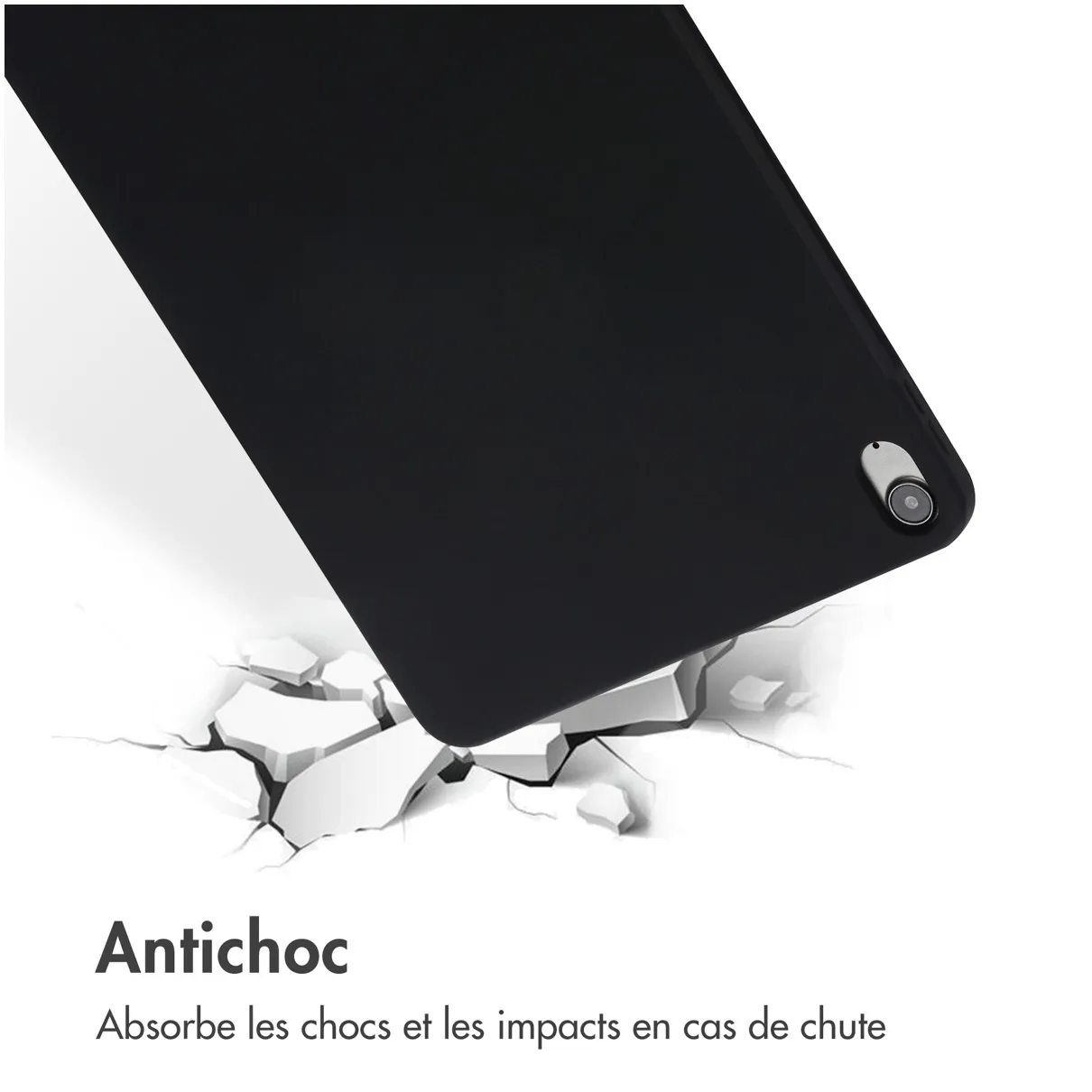 Accezz Liquid Silicone Backcover met penhouder iPad Air 5 (2022) / Air 4 (2020) Zwart