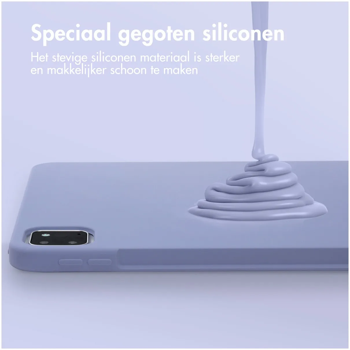 Accezz Liquid Silicone Backcover met penhouder iPad Pro 11 (2018 - 2022) Lila