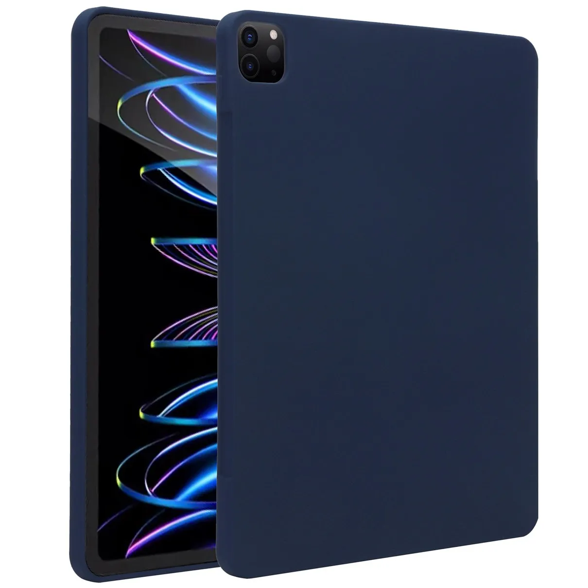 Accezz Liquid Silicone Backcover met penhouder iPad Pro 12.9 (2022) / Pro 12.9 (2021) / Pro 12.9 (2020) Donkerblauw