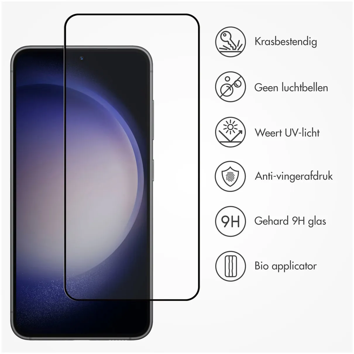 Accezz Gehard Glas Full Cover Screenprotector met applicator Samsung Galaxy S22 / S23 Transparant