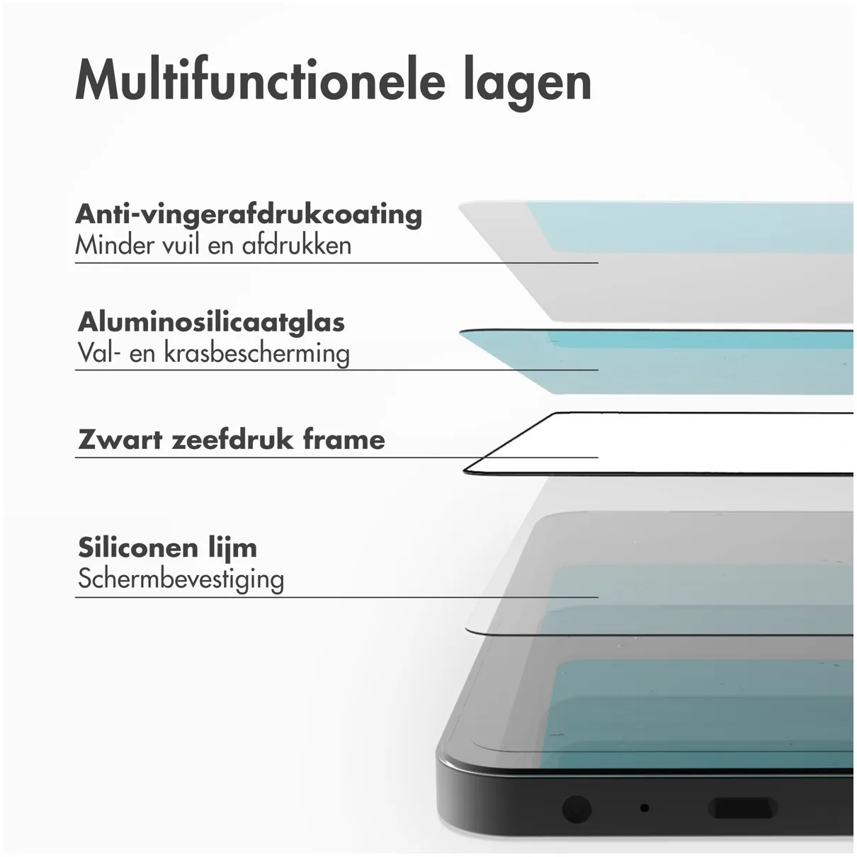Accezz Gehard Glas Full Cover Screenprotector met applicator Samsung Galaxy A54 / S23 FE Transparant