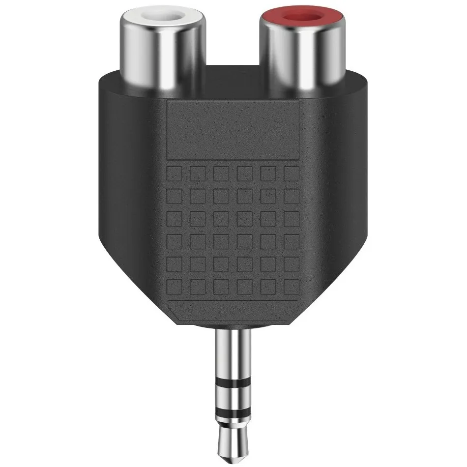 Hama Korte audio-adapter, 3,5-mm-jack-stekker stereo - 2x cinch-koppeling