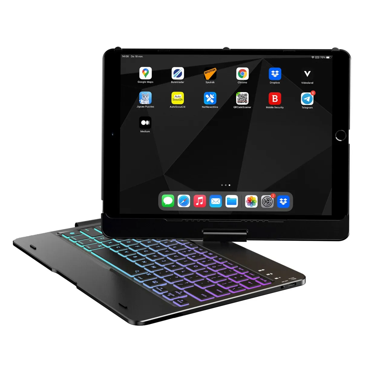 Accezz 360 Slim Keyboard Bookcase iPad 10.2 (2019/2020/2021) Zwart