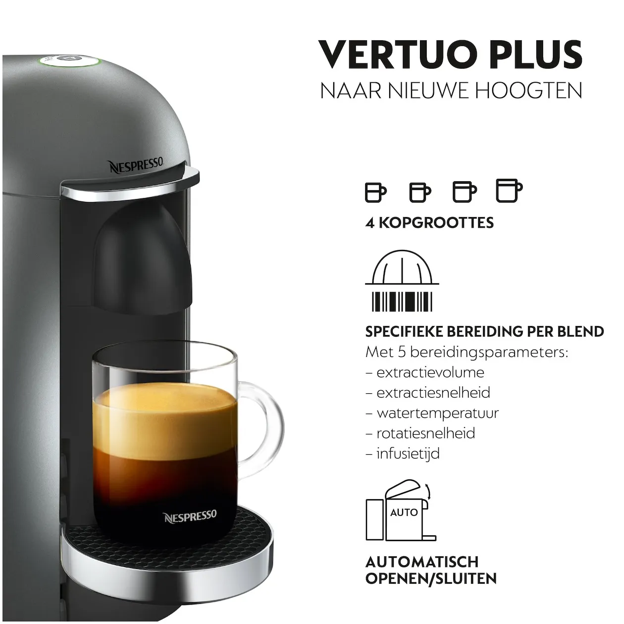 Krups Nespresso Vertuo Plus deLuxe XN900T Titanium