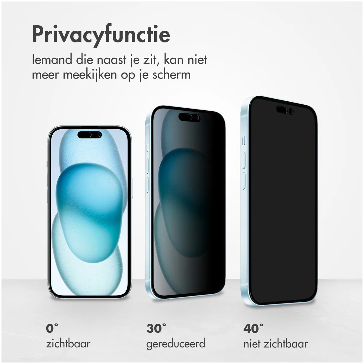 Accezz Gehard Glas Privacy Screenprotector iPhone 15 Plus Transparant
