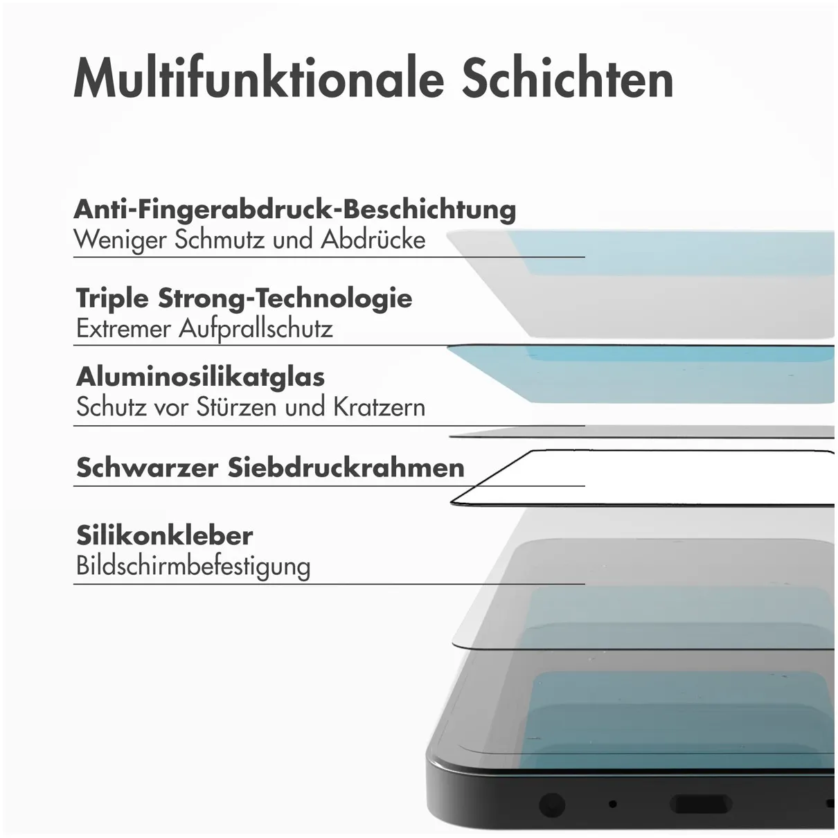 Accezz Triple Strong Full Cover Glas Screenprotector met applicator iPhone 13 / 13 Pro / 14 Transparant