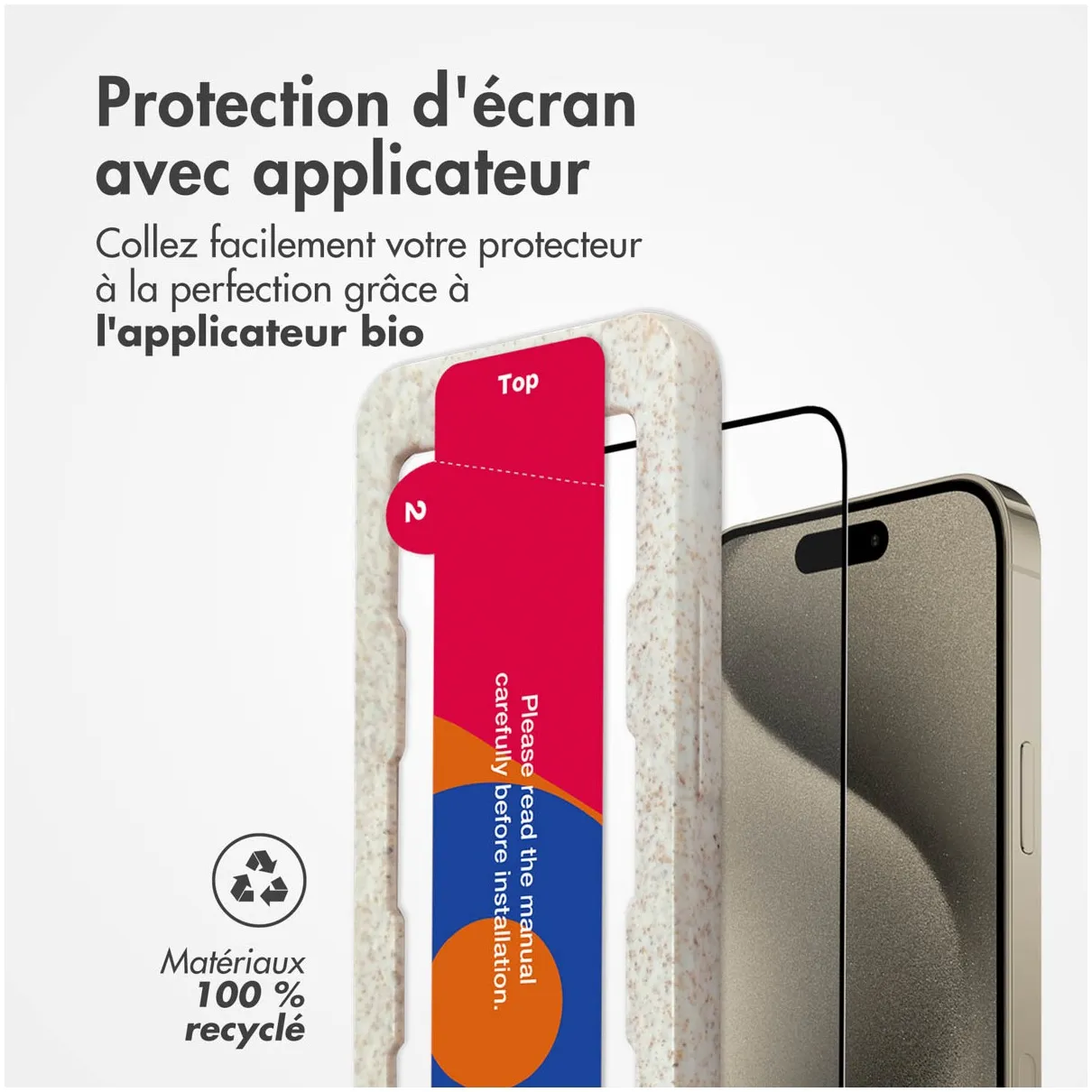 Accezz Triple Strong Full Cover Glas Screenprotector met applicator iPhone 15 Pro Transparant