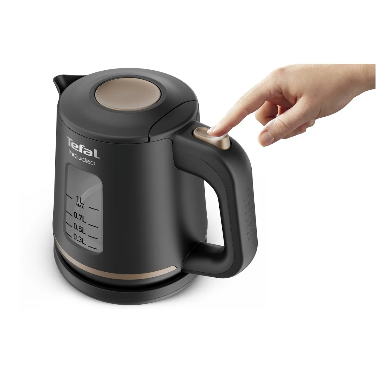 Tefal Element KI280D electric kettle, Stainless steel, 1.7 L, 360° rotating base, Lid opens at the touch of a button