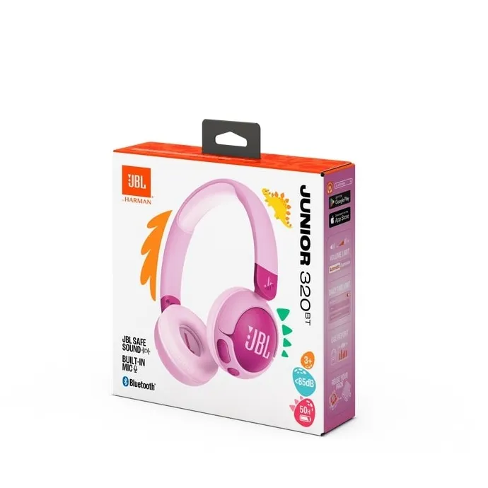 JBL Junior 320 BT, draadloze Bluetooth-hoofdtelefoon voor kinderen met geïntegreerde microfoon, tot 50 uur batterijduur, JBL Safe Sound, beperkt volume, eenvoudige bediening en stickerset, groen